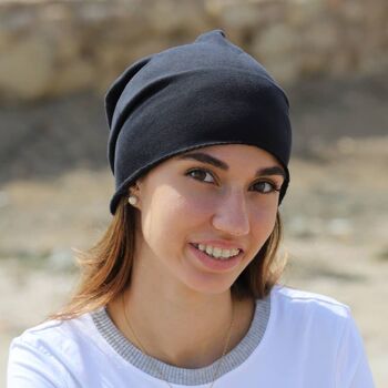 481 Bonnet en tissu Sweatshirt Noir, Bonnets personnalisables 4