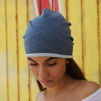 Bonnet double style denim 240 - bonnets bleus 3