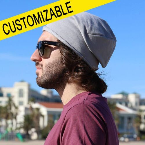 404H The Easily Combiner, Grey Beanie Hat, customizable hats