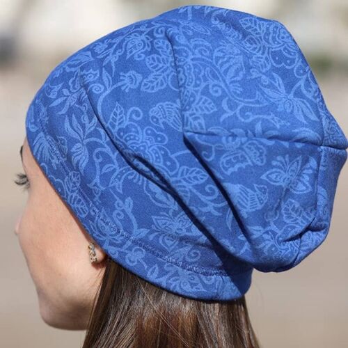 436 Beanie Hats Blue - Transparent all-over printed beanies