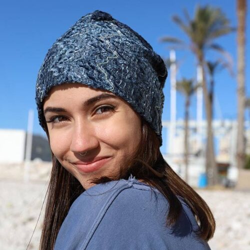 110 Airforce Blue Chenille Beanie Hats