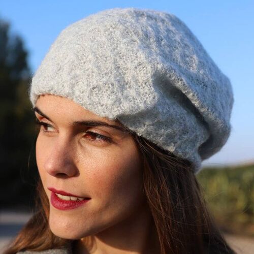 35 Gray Bouclè Wool - Balloon Beanie Hats