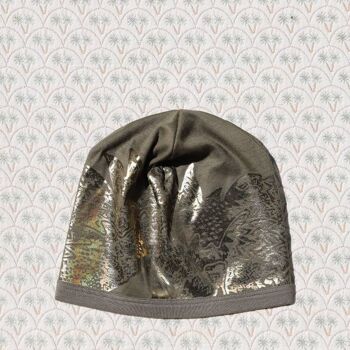 Bonnet 224 Fashion Beanie, bonnets à imprimé métallisé couleur olive 4