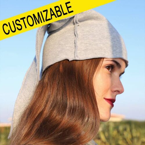 433 Fantasia Beanie Hat in Grey Melange Sweatshirt Fabric