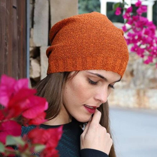 52 Spanish Orange, Non-allergenic Wool Beanie Hat!