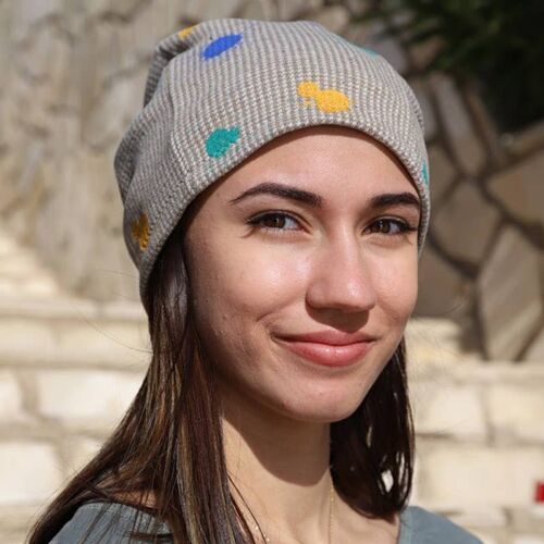 132 Color Spots Beanie Hat, Cotton Beanies, Printed Hats