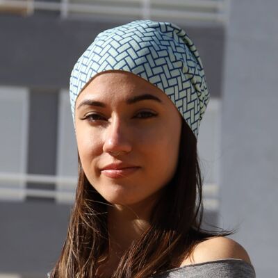 238 Fashion & Sport, Breathable, Blue pattern beanie hat