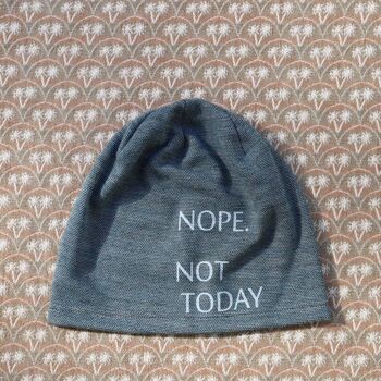 113H "Nope. Not Today" Melange Beanie Hat, bonnets imprimés 4