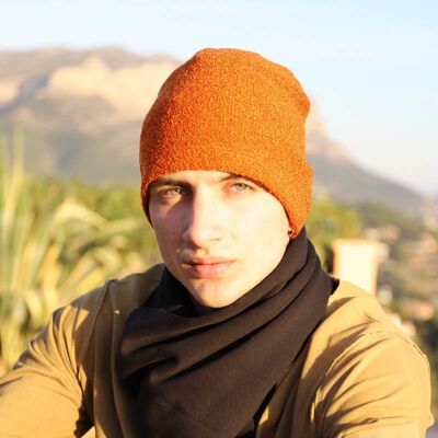 Hypoallergenic Wool Beanie Hat - 52H Bis Spanish Orange