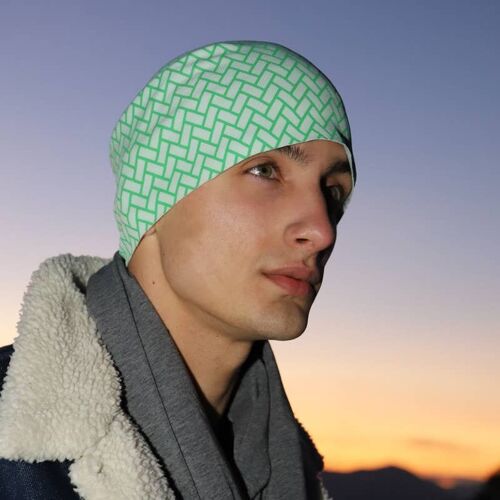 237H Fashion & Sport Beanie hat with green all-over pattern