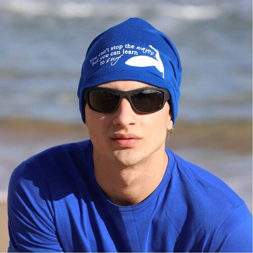 450H Waves Surf Beanies hat, Blue Sweatshirt Fabric Beanies