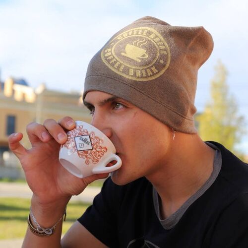 For coffee lovers "Coffee Break Beanies", Printed beanie hat