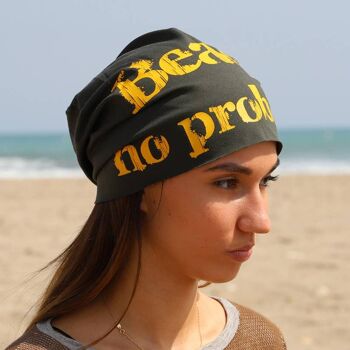 246 Beach No Problem Beanie Chapeaux, Bonnets Vert Militaire 3