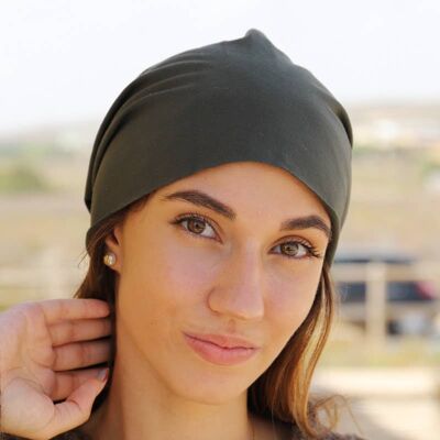 247 Dark Military Green Jersey Beanie Hat, Customizable hats