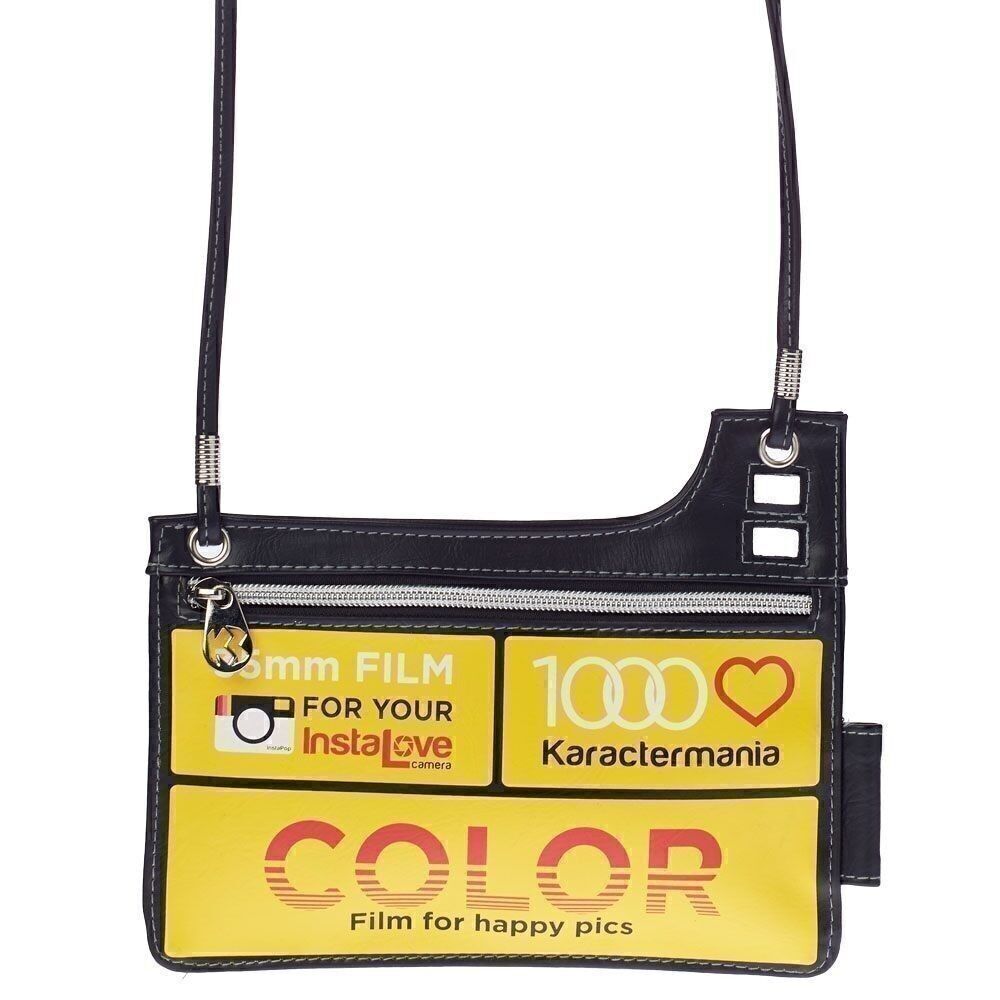 Borsa a tracolla orizzontale mini film d'azione Oh My Pop, gialla