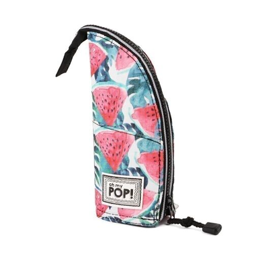 Oh My Pop! Watermelon-Estuche Portatodo Vertical, Rojo