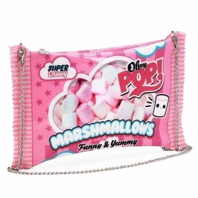 Oh My Pop! Marshmallow-Chain Shoulder Bag, Pink