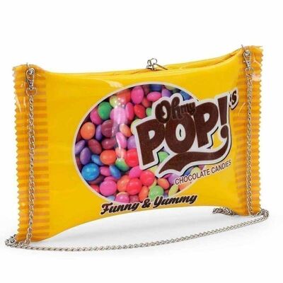 Oh My Pop! Chococandy-Bolso Bandolera Cadena, Amarillo