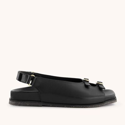 MARA - leather sandals - black