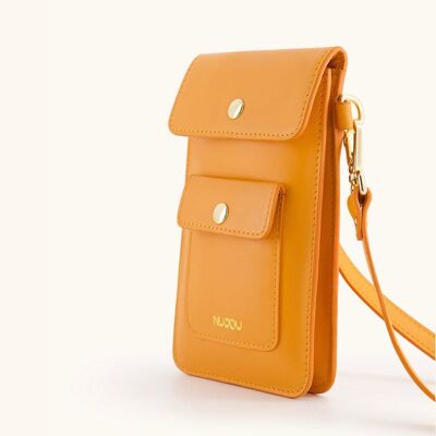 BANANA - Leather clutch bag - Orange