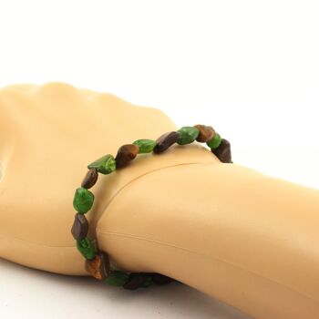 Bracelet Opale Boulder d'Australie + Diopside du Brésil. Taille Personnalisable. Fabriqué en France 2