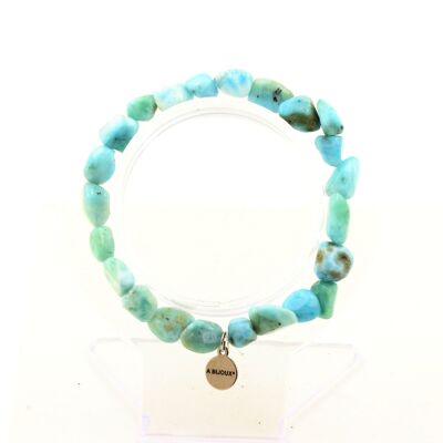 Larimar bracelet from the Dominican Republic. Customizable Size. Made in France