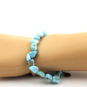 Bracelet Larimar de République dominicaine. Taille Personnalisable. Fabriqué en France 2