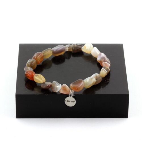 Bracelet Agate du Bostwana. Taille Personnalisable. Fabriqué en France