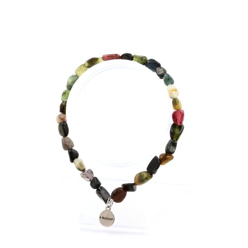 Bracelet Tourmaline multicolore du Brésil. Taille Personnalisable. Fabriqué en France