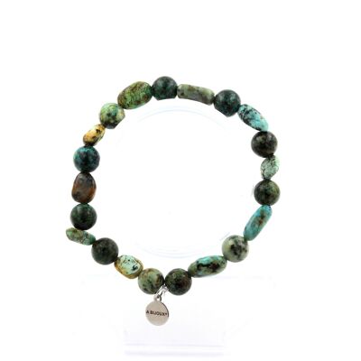 African Turquoise Bracelet from Africa + 8 mm African Turquoise Beads. Made in France