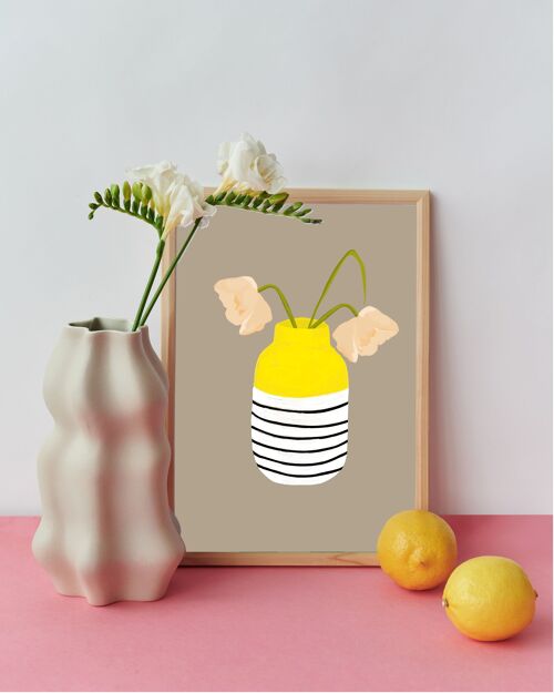 A4 Poster Print *Mio Vaso Lemon stripes*