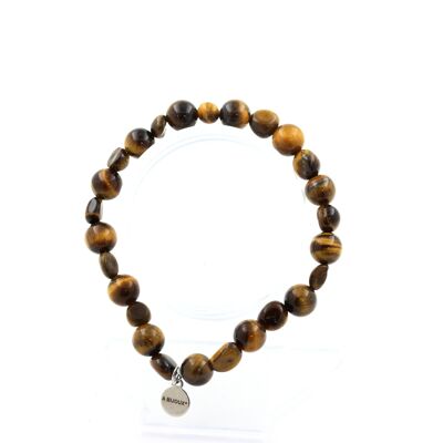 South African Tiger Eye Bracelet + 8 mm Tiger Eye Beads. Made in France