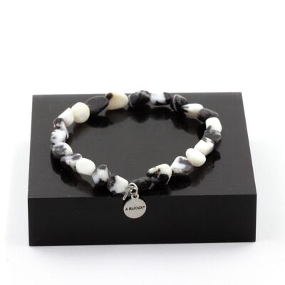 Zebra jasper bracelet from Brazil. Customizable Size. Made in France