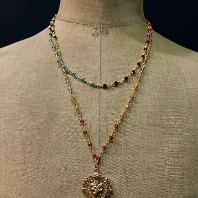 Double/Long Verona Necklace - Multi Pearls