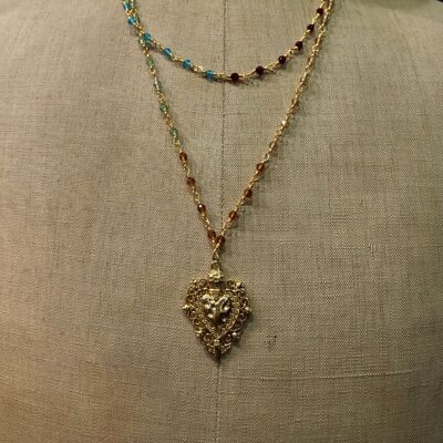 Double/Long Verona Necklace - Multi Pearls