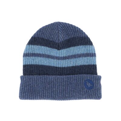 Bonnet laine GEBO STRIPE - Navy