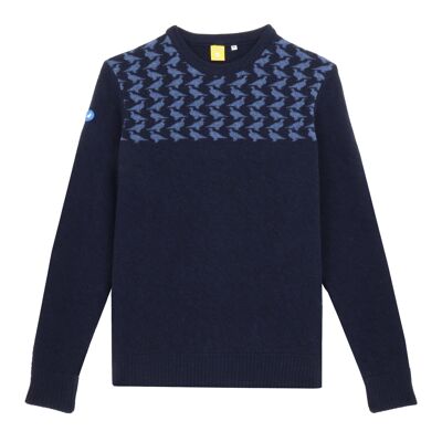 Pull Laine recyclée jacquard SNEJNI BARS Unisexe - Navy - L