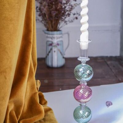 Handgefertigter Kerzenhalter aus recyceltem Glas von Trianon