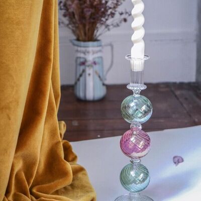 Trianon handmade recycled glass candle holder