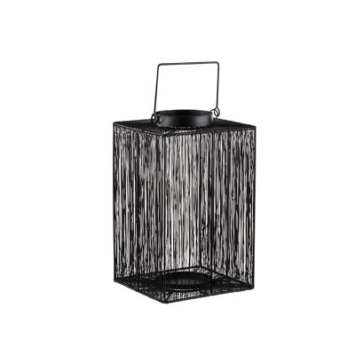 Farol cuadrado Oslo MM negro mate, metal