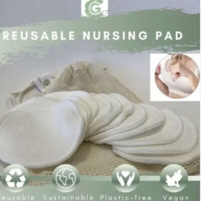 Pack de 12 coussinets d'allaitement réutilisables, coussinets d'allaitement lavables en bambou