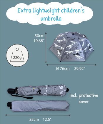 Parapluie à couleur changeante à réflecteur HECKBO pour enfants dinosaure 2