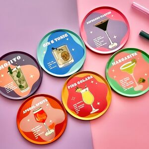 Cocktail Design Coaster Ensemble de 6- Sous-verres Funky Decor