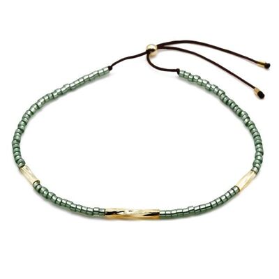 Bracelet Torsadé Vert Glace
