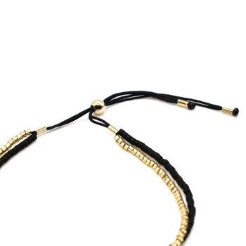 Bracelet Comète - Bracelet Double Perle Or / Noir 3