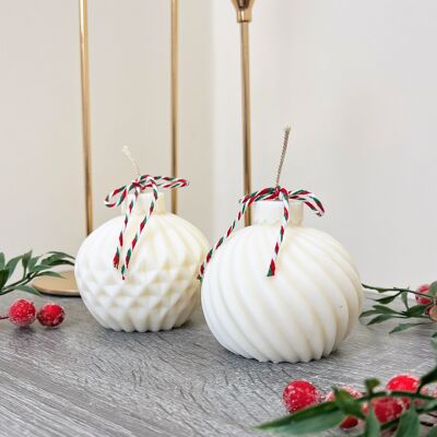 Vela Navideña Blanca - Decoración Navideña Blanca