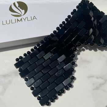 Masque Yeux en perles Eco Luxe détox réutilisable (Obsidienne Noire) - Avec boîte 1