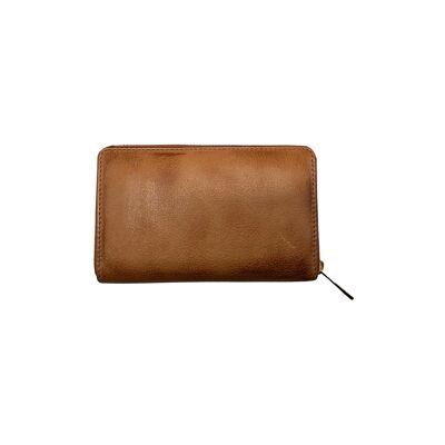 PORTE FEUILLE  CUIR CIRE LUCIA COGNAC