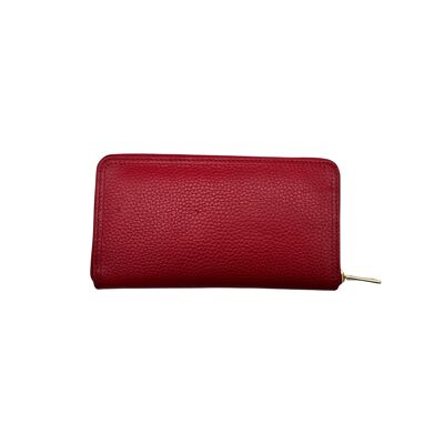 LARGE RED LUCIANA SEED LEATHER WALLET