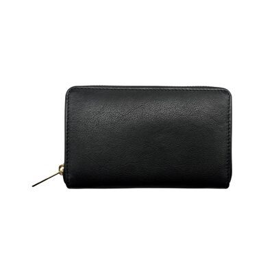 LUCIA BLACK WAX LEATHER WALLET